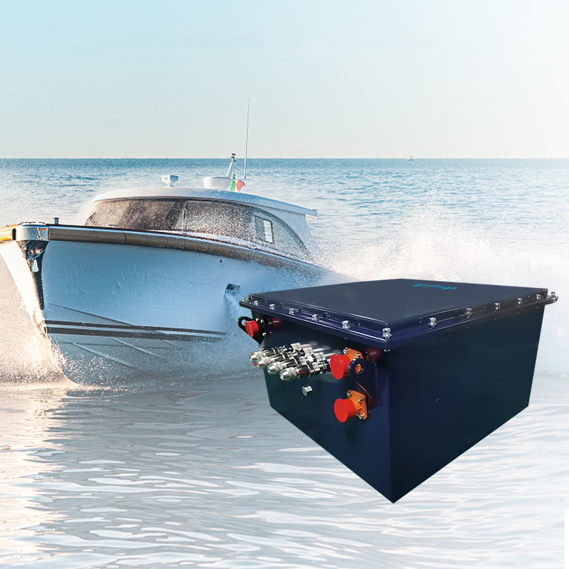 Black 100ah 200ah 204ah Battery Pack Lifepo4 Boat IP65 Fishing Bait Boat Battery 51.2v Lithium Boat Battery Featured Image
